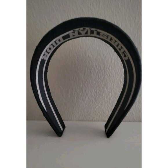 Christian DIOR Designer Women's Navy Blue Logo D-Oblique Headband Hair Accessory - Picture 4 of 6